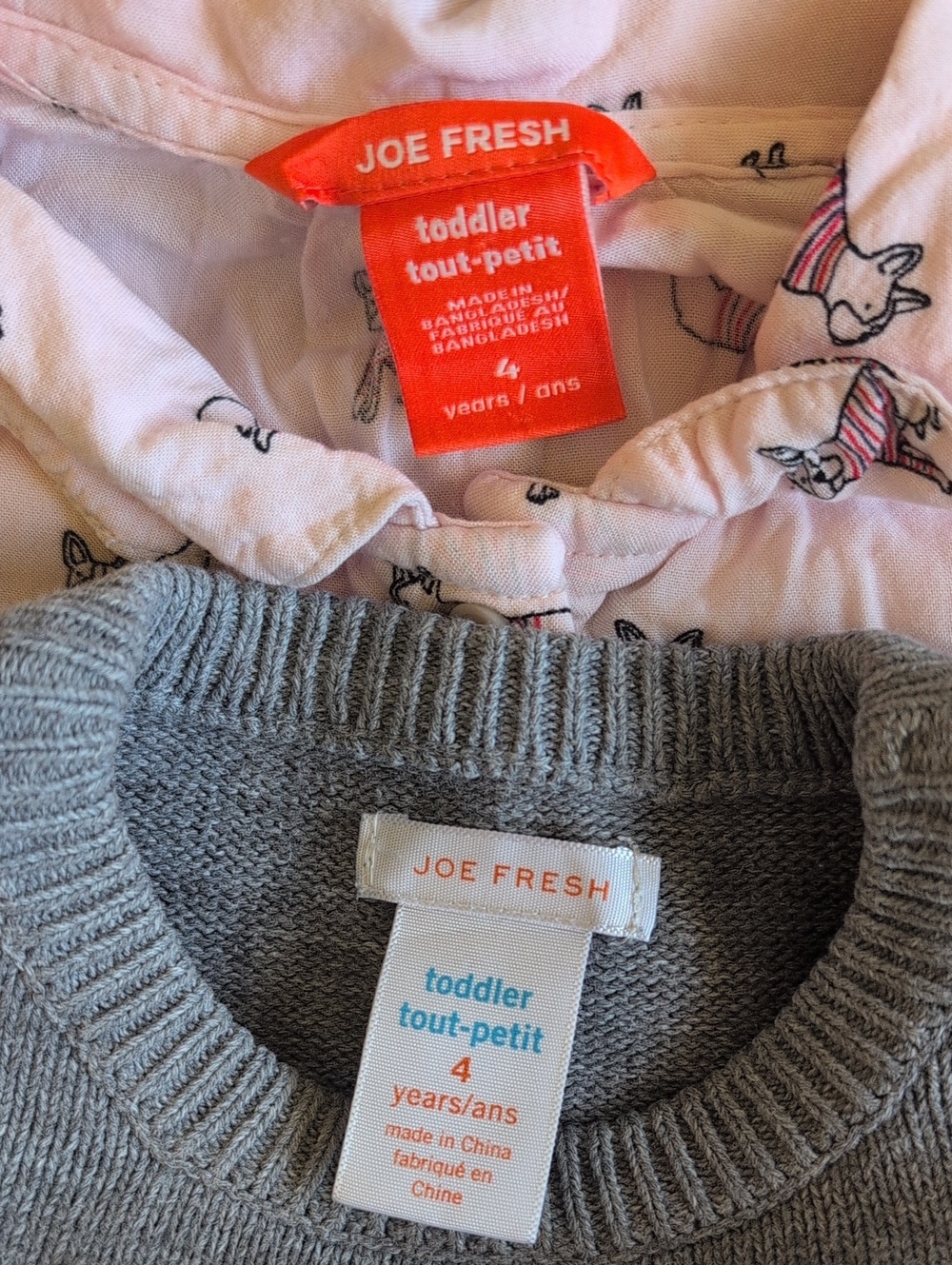 Joe Fresh The Childrens Place Girls 4T Sweater Blouse Bundle Poodle Frenchie Lot - Picture 2 of 12